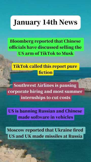 January 14th News - Article cover image